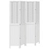 vidaXL Room Divider Privacy Screen Partition 4 Panels White Paulownia