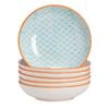 Patterned Print Stoneware Pasta Bowls - Pack of 6