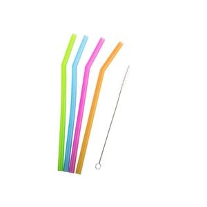 4pc Appetito Translucent  Silicone Straws