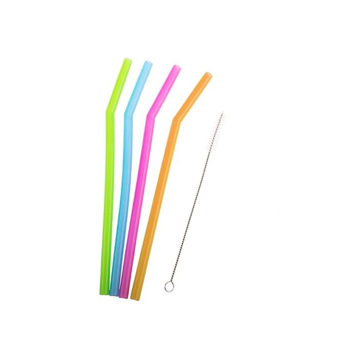 4pc Appetito Translucent  Silicone Straws