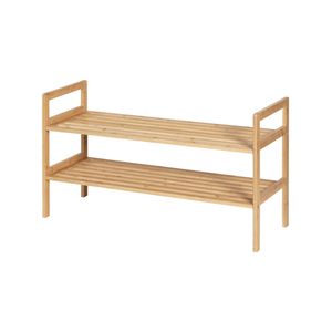 Artiss Shoe Rack Bamboo Storage Organiser Shelf Pine