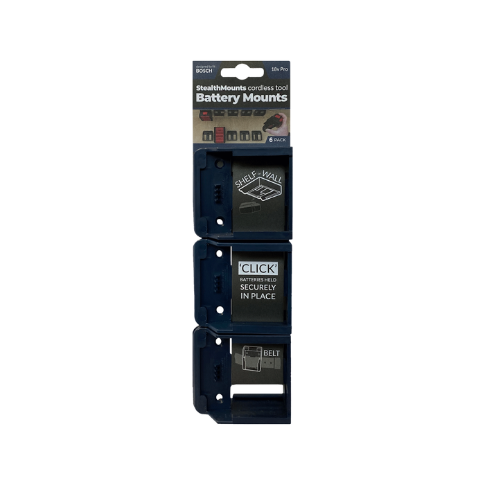StealthMounts Blue Battery Mounts - 6 Pack