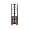 Ihomdec 6-tier Multifunctional Pentagon Corner Shelf With Storage Cabinet Rustic Dark Brown