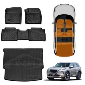 3D Floor Mats Boot Liner for Nissan X-trail Xtrail T33 e-POWER 5 Seats 2022-Onwards Trunk