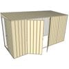 Build-a-Shed 1.5 x 3.7 x 2m Sliding Door Tunnel Shed with Double Hinged Side Doors - Cream