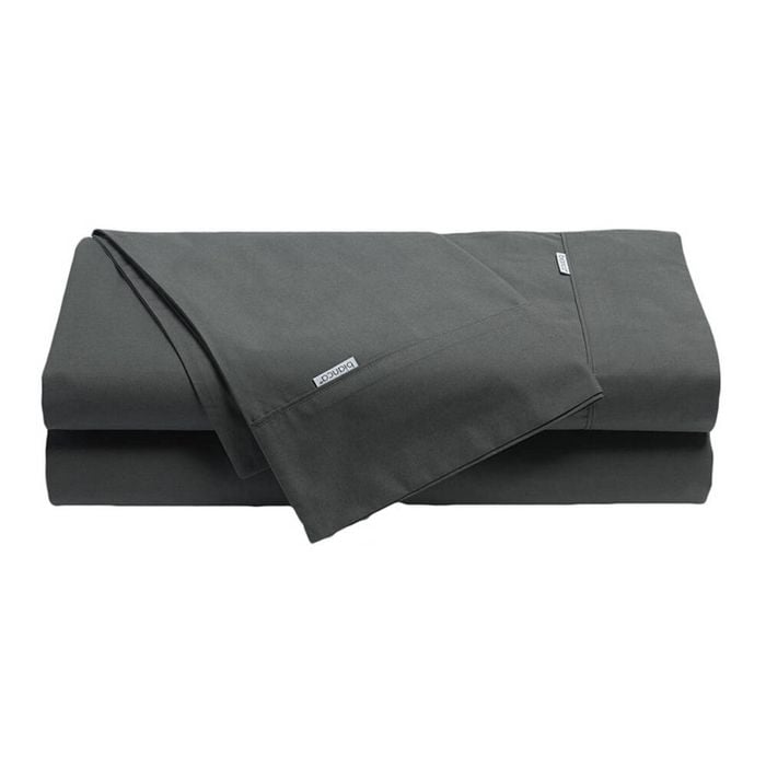 Bianca Heston Fabric Cotton Charcoal Sheet Set - Long Single