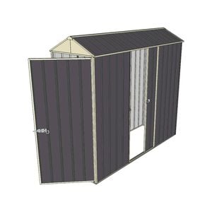 Build-a-Shed 0.8 x 2.3 x 2.1m Gable Single Hinged Door Shed with Single Sliding Side Door - Grey