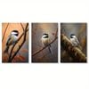 3pcs Woodpecker Rustic Bird Brown Leaves Branches Print 100% Australian Made 3 x 40x60cm (Metal Print)