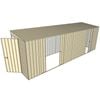 Build-a-Shed 1.5 x 6 x 2m Skillion Double and Single Sliding Side Doors Shed - Cream