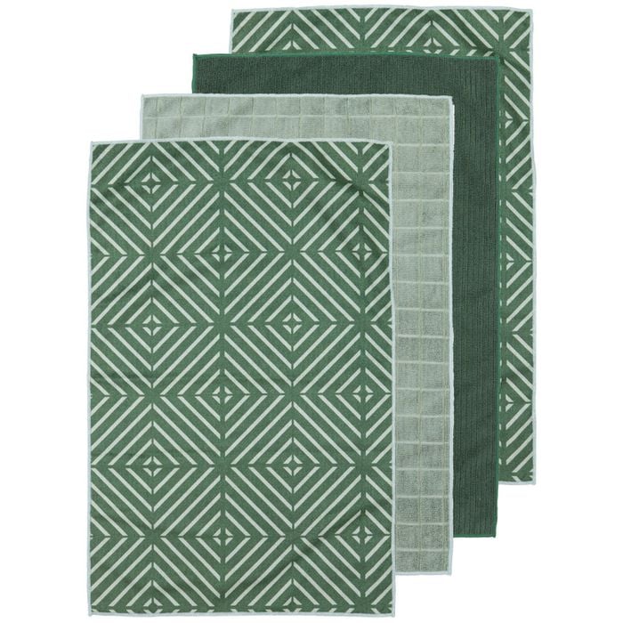 Ladelle Benton Set of 4 Microfibre Kitchen Towels