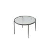 Seek and Ramble Gatsby Round Fluted Glass Coffee Table Gunmetal Grey