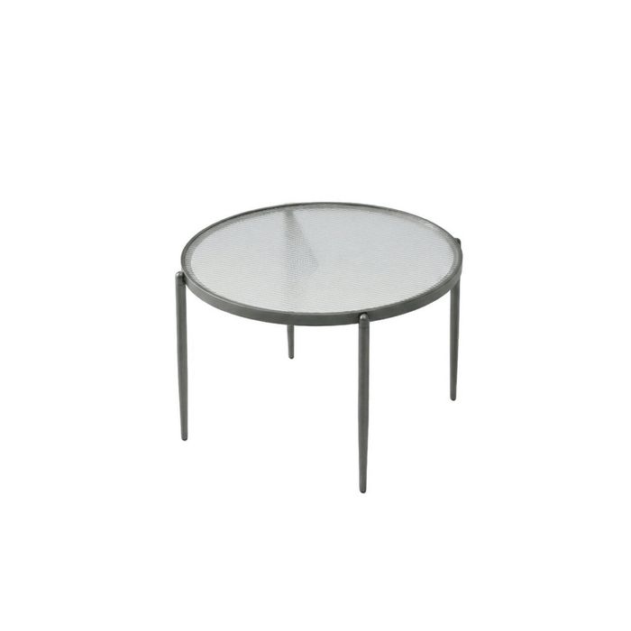 Seek and Ramble Gatsby Round Fluted Glass Coffee Table Gunmetal Grey
