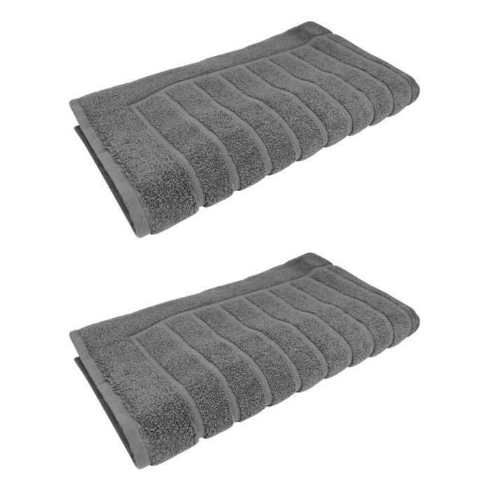 2x Bas Phillips Valencia Zero Twist Collection Cotton Bath Mat 48 X 78cm Cloud