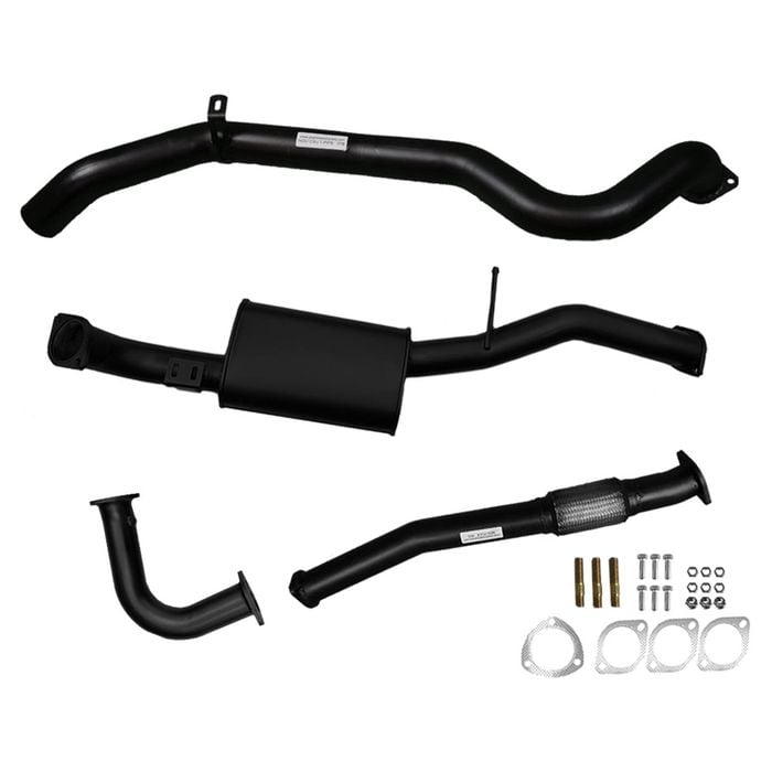 Ignite Exhausts Turbo Back For Nissan Gu Patrol 4.2l Coil Spring Ute 3" No Dump Pipe With Muffler Black Aluminised Steel