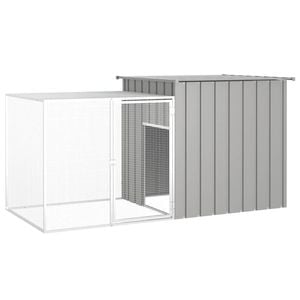 vidaXL Rabbit Cage Grey 200x91x100 cm Galvanised Steel Rabbit Hutch Playpen