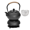 1.2l Cast Iron Teapot And Warmer Set Tea Kettle Iron Bottle With Stainless Steel Mesh Infuser And Anti-scald Handle Compatible