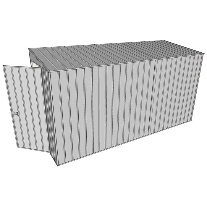Build-A-Shed 1.2 x 3.7 x 2.0m Tunnel Shed Tunnel Hinged Door No Side Doors - Zinc