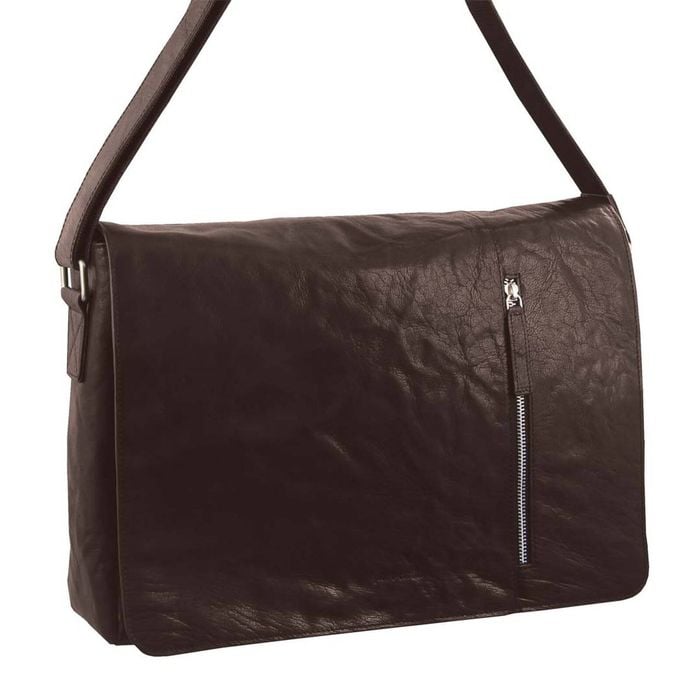 Pierre Cardin 39 x 10 x 29 cm Rustic Leather Computer/Messenger Bag Brown