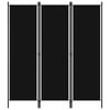 vidaXL 3-Panel Room Divider Black 150cm Folding Panel Privacy Screen Partition