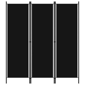 vidaXL 3-Panel Room Divider Black 150cm Folding Panel Privacy Screen Partition