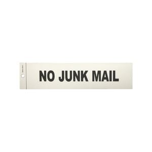 Brutus No Junk Mail 245x60mm Self Adhesive Plastic Sign