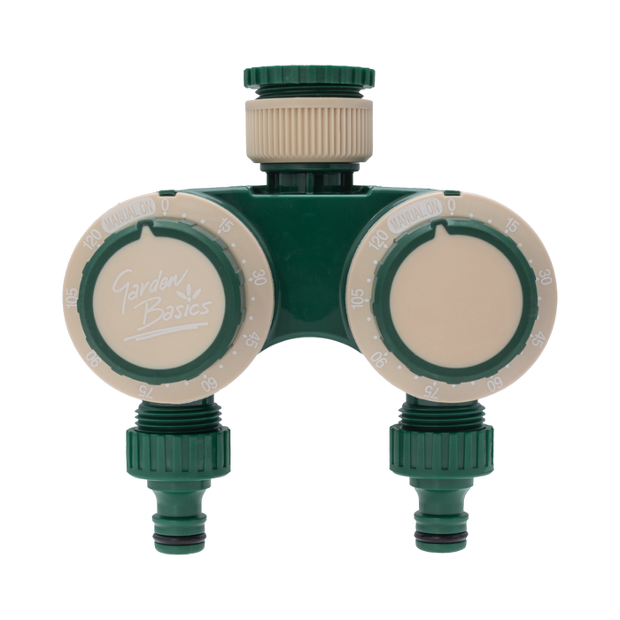 Garden Basics 2 Hour Mechanical Twin Tap Timer