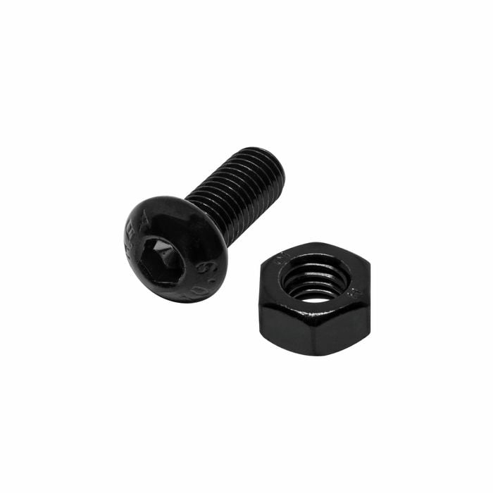 Pinnacle M8 x 16mm Black Ruspert® Round Head Bolts And Nuts - 6 Pack