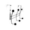 Adoored Satin Chrome 6 Hook Over-The-Door Ball Deco Hook Rack
