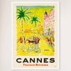 Galrie Cannes Vintage Travel Poster: Explore the Glamour of French Riviera Art Print, White Frame, 50 x 70cm (20 x 28inch)