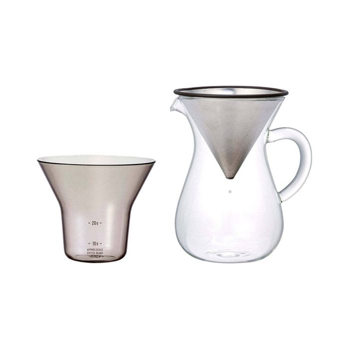3pc Kinto Scs-02 300ml Clear Coffee Glass Carafe Jug S/s Filter/holder Brew Set