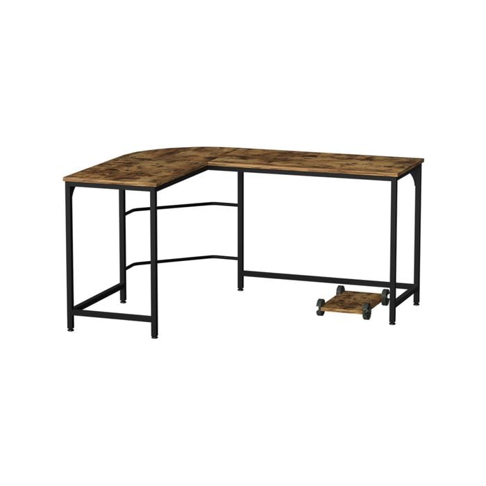 Artiss L-Shaped Computer Desk Brown