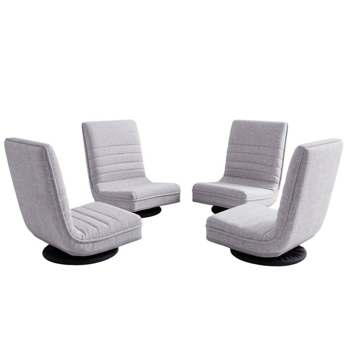 Artiss 4 Swivel Floor Chair 360 Adjustable Foldable Lounge Seat Floor Sofa Chair Grey