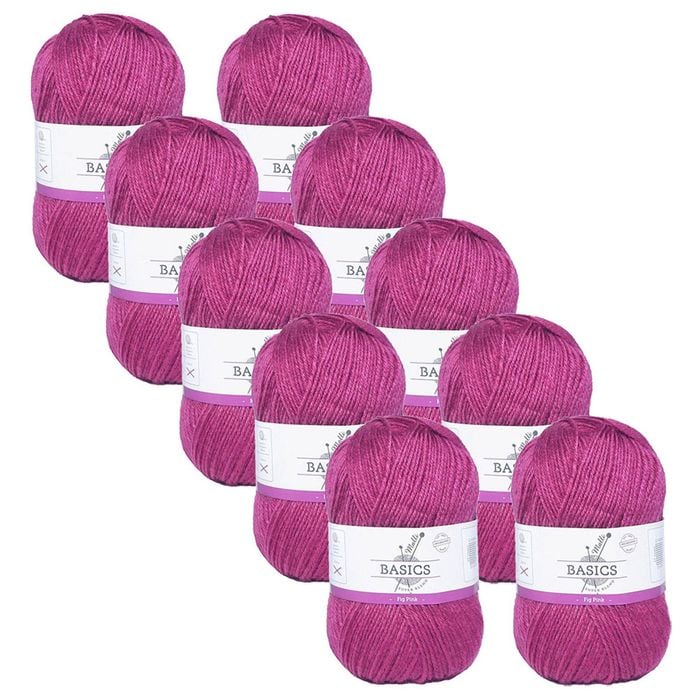 10x Malli Fig Pink Blend Basic 100g Knitting/crochet Yarn Acrylic/poly