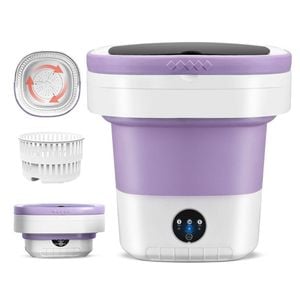 Catzon Portable Washing Machine 12L Mini Laundry 3 Modes with Spin Basket-Purple