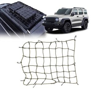 Roof Top Rack Cargo Net for GWM Tank300 2023-Onwards Steel Hook Adjustable Luggage Bungee