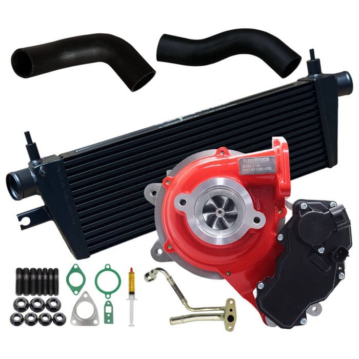 GEN1 High Flow Turbo Charger With 52mm Intercooler & Hoses And Genuine Oil Feed Pipe For Toyota Hilux 1GD-FTV 2.8L 2015-2020