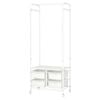 Levede Metal Open Wardrobe Clothes Rack with 4 Storage Boxes 63CM White