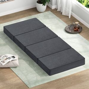 STARRY EUCALYPT Folding Mattress 4-Fold Foldable Foam Grey