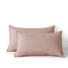 CleverPolly Vintage Washed Microfibre King Pillowcases - Ultra Soft & Skin-Friendly - Set of 2 - 50cm x 90cm (Pink)