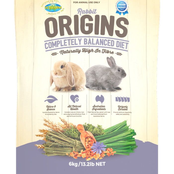 Vetafarm Rabbit Origins Completely Balanced Diet Vet-Formulated 6kg