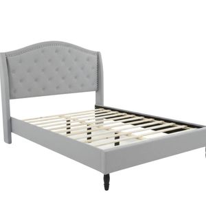Lizina Bed Frame Light Grey - Double