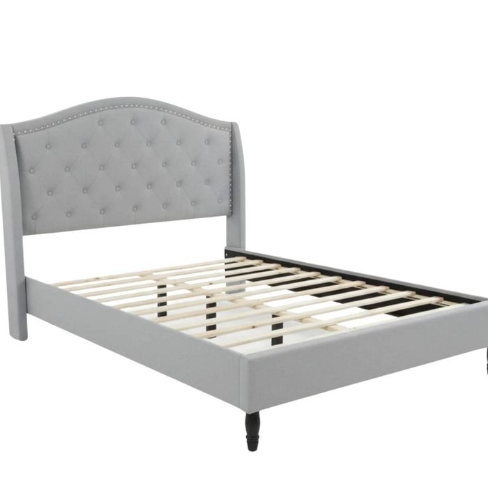 Lizina Bed Frame Light Grey - Double