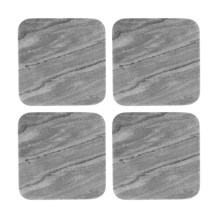 4pk Maxwell & Williams 10cm Coaster Collective Square Marble Charcoal