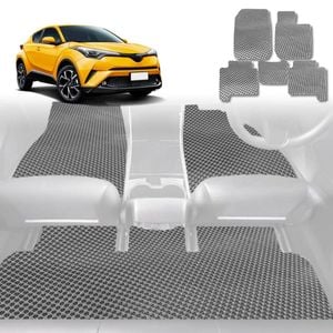 6D Diamond Car Floor Mats for Toyota C-HR 2017-2023-Full Set-Grey-Outback GT