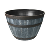 EDEN 51cm Grey and Bronze Whiskey Half Barrel Planter