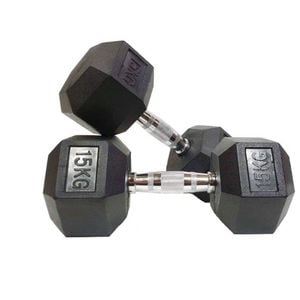 Morgan Rubber Hex Dumbbells - Pair [15kg]