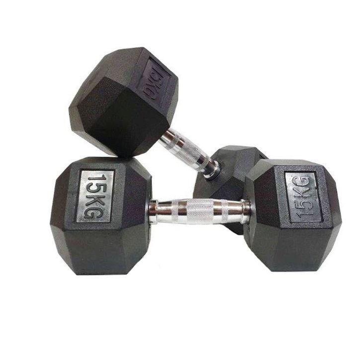 Morgan Rubber Hex Dumbbells - Pair [15kg]