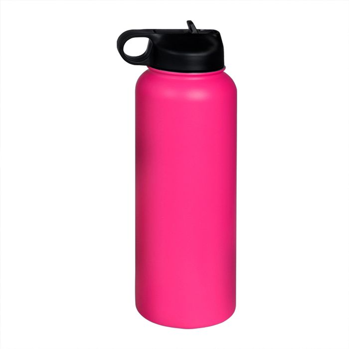 Stainless Steel Insulated Water Bottle w/ Straw