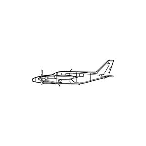Ignite Laser Piper PA-31T Cheyenne - Twin-Engine Turboprop Aircraft Silhouette Metal Wall Art Coated Black 47 inch - 120 cm