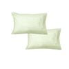 600TC Pair of No Flap Wide Self Striped Standard Pillowcases Light Green
